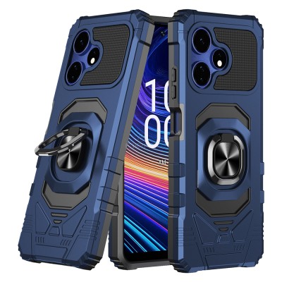 For Celero 3 5G 2024 Robotic Hybrid with Magnetic Ring Stand Case Cover - Dark Blue