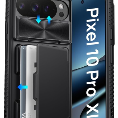 For Google Pixel 10 Pro XL Wallet ID Card Holder Case Cover  Black