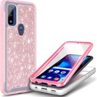 For Moto G Play 2023, G Pure, G Power (2022) Exotic ShockProof Design Hybrid Case Cover - Blooming Rose