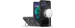 For Moto G Stylus 5G 2025 Loop Hybrid with [Magnetic Ring Circle] 360 degrees Rotational Kickstand Case Cover - Black
