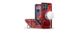 For Moto G Stylus 5G 2025 Loop Hybrid with [Magnetic Ring Circle] 360 degrees Rotational Kickstand Case Cover - Red