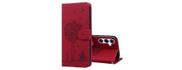 For Moto G Stylus 5G 2025 Luxury Wallet Card ID Zipper Money Holder Case Cover - Red