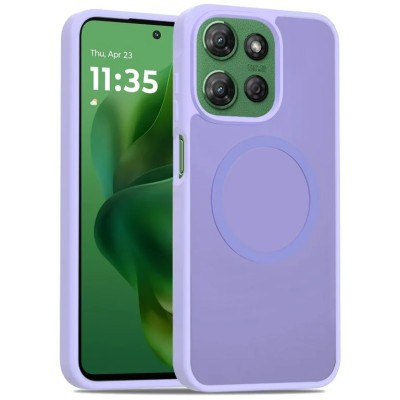 For Moto G Stylus 5G 2025 [Magnetic Circle] Smooth Safe Matte Feel Hybrid Case - Light Purple