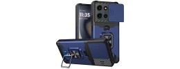 For Motorola Edge 2025 Magnetic Ring Stand Classic Design FULL  Camera Protection Hybrid Case - Blue