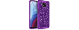 For Motorola G POWER 5G (2023) Sparkle Glitter Hybrid Case Cover - Dark Purple