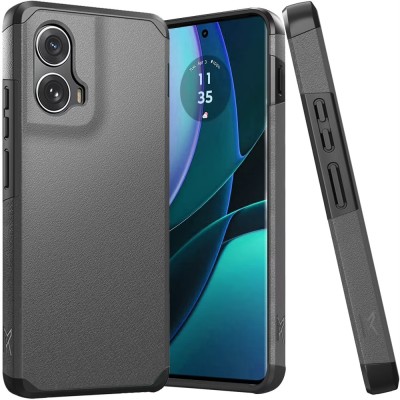 For Motorola Moto Edge 5G 2024 Tough Strong Hybrid (Magnet  Mount Friendly) Case Cover - Charcoal Grey