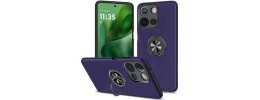 For Motorola Moto G 5G 2025 CHIEF Oil Painted Magnetic Ring Stand Hybrid Case Cover - Dark Purple