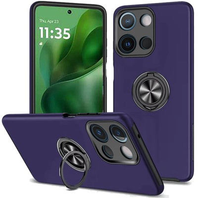 For Motorola Moto G 5G 2025 CHIEF Oil Painted Magnetic Ring Stand Hybrid Case Cover - Dark Purple
