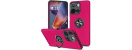 For Motorola Moto G 5G 2025 CHIEF Oil Painted Magnetic Ring Stand Hybrid Case Cover - Hot Pink