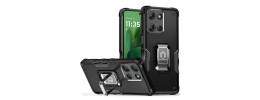 For Motorola Moto G 5G 2025 OPTIMUM Magnetic Ring Stand Hybrid Case Cover - Black