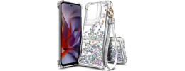 For Motorola Moto G 5G 2025 SPLENDID Diamond Glitter Ornaments Engraving Case Cover - Good Luck Floral Gold