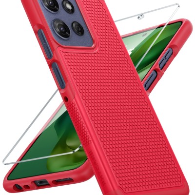 For Motorola Moto G 5G 2025 Tough Hybrid Case - Red