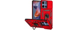For Motorola Moto G 5G 2025 Well Protective Magentic Ring Stand Camera Protective Cover Case - Red
