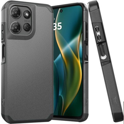 For Motorola Moto G Play 2023 METKASE (Original Series) Tough  Strong Shockproof Hybrid in Slide-Out Package - Charcoal Grey