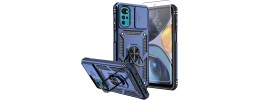 For Motorola Moto G Play 2024 Well Protective Magentic Ring Stand Camera Protective Cover Case - Blue