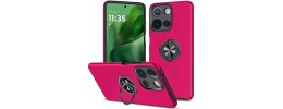 For Motorola Moto G Power 5G 2025 Ring Magnetic Kickstand  Hybrid Case Cover - Hot Pink