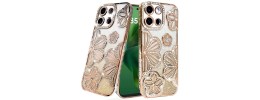For Motorola Moto G Power 5G 2025 Shimmer Glitter Floral Design  Thick TPU Case Cover - Gold