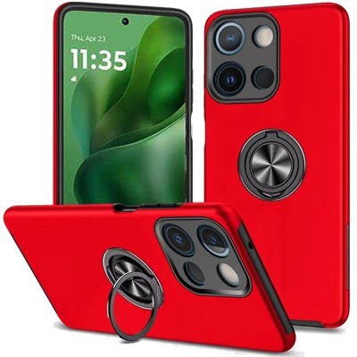 For Motorola Moto G Power 5g 2024 CHIEF Oil Painted Magnetic Ring Stand Hybrid Case Cover - Red