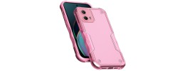 For Motorola Moto G Power 5g 2024 Exquisite Tough Shockproof Hybrid Case Cover - Pink