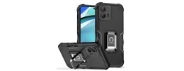 For Motorola Moto G Power 5g 2024 OPTIMUM Magnetic Ring Stand Hybrid Case Cover - Black