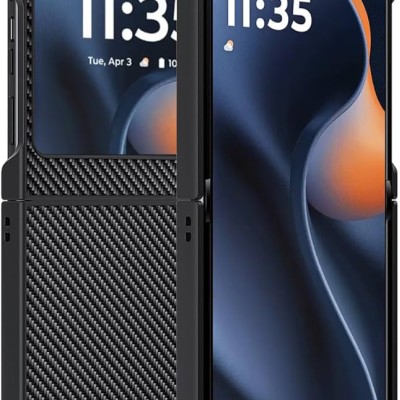 For Motorola Razr 2025 2024 METKASE Flip Snap On Premium Matte Finish Case Cover in Slide-Out Package - Black