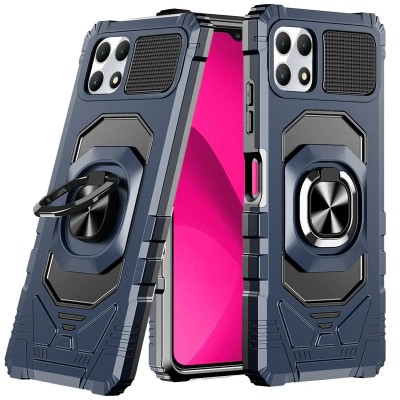 For REVVL 7 5G Robotic Hybrid with Magnetic Ring Stand Case Cover - Dark Blue