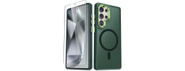 For Samsung Galaxy s25 Edge CHIEF Oil Painted Magnetic Ring Stand Hybrid Case Cover - Dark Green