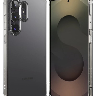 For Samsung Galaxy s25 Edge Fusion Transparent Clear Hybrid Case Cover - Black