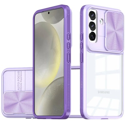 For Samsung Galaxy s25 Edge Fusion Transparent Clear Hybrid Case Cover - Purple