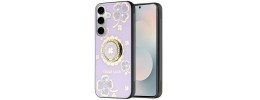For Samsung Galaxy s25 Edge SPLENDID Diamond Glitter Ornaments Engraving Case Cover - Garden Butterflies Purple