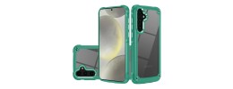 For Samsung Galaxy s25 Edge Ultimate CaseX Transparent Hybrid Case with Metal Buttons And Camera Edges - Midnight Green