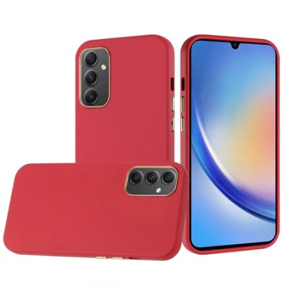 For Samsung s25 FE Classy Slick Chromed Around Hybrid Case  Cover - Red