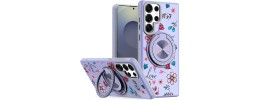 For Samsung s25 FE Metal Diamond CD Pattern Design Matte  Finished Hybrid with Rotational Ring [Car Mount Friendly] Case - 1