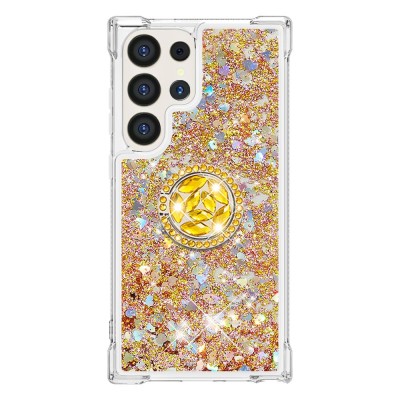 For Samsung s25 FE Metal Diamond CD Pattern Design Matte  Finished Hybrid with Rotational Ring [Car Mount Friendly] Case  Pineapple