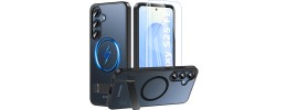 For Samsung s25 FE Robust Magnetic Kickstand Hybrid Case Cover - Blue