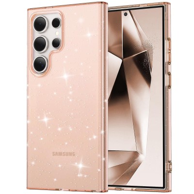 For Samsung s25 FE Stick-On Embedded Glass Diamonds of  Colorful Floral Arrangement HQ Hybrid Case - Rose Gold