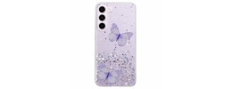 For Samsung s25 Ultra Butterfly Moveable Grip Stand With Small  Diamonds Meta Buttons HQ Hybrid - Purple