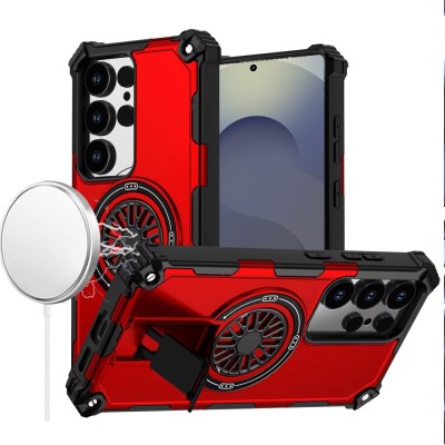 For Samsung s26 CHIEF Oil Painted Magnetic Ring Stand Hybrid Case Cover - Red