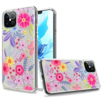 For iPhone 12 Pro Max 6.7 Trendy Fashion Design Hybrid Case Cover - Happy Garden