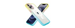 For iPhone 14 PRO MAX 6.7" Radiant Two Tone [Magnetic Circle] ShockProof Transparent Thick Shockproof Hybrid - Yellow/Baby Blue