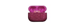 For AirPods 1/2 GLASS Drill Diamonds Shiny Hybrid Case Cover - Pink