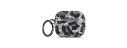 For AirPods 1/2 Leopard Design Bling Glitter Diamond Case Cover - Black