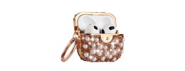 For AirPods 1/2 Pearl Diamond Glitter Hybrid Case Cover - Gold