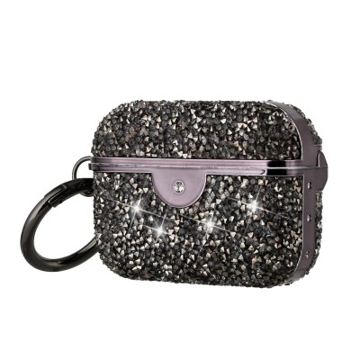 For AirPods 1/2 Royal Bling Glitter Diamond Case Cover - Black