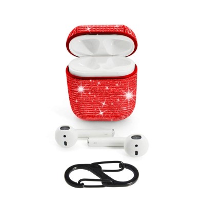 For AirPods 1/2 Royal Bling Glitter Diamond Case Cover - Red