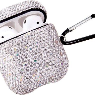 For AirPods 1/2 Royal Bling Glitter Diamond Case Cover - Silver