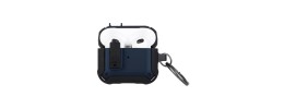 For AirPods 1/2 Switch Closure Premium Ultra ShockProof Hybrid With Metal Hook Case Cover - Black+Blue