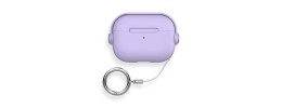 For AirPods 1/2 3mm Thick Transparent TPU with Colored Edge Case Cover - Purple