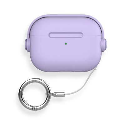 For AirPods 1/2 3mm Thick Transparent TPU with Colored Edge Case Cover - Purple