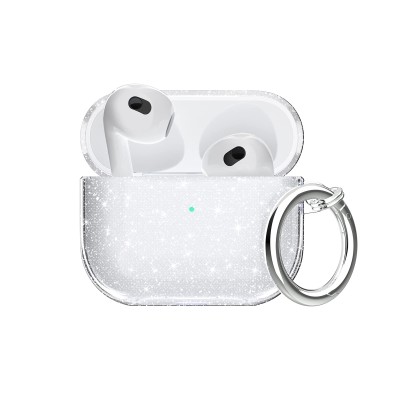 For AirPods 3 Glitter Shimmer Transparent Hybrid Case Cover - Clear